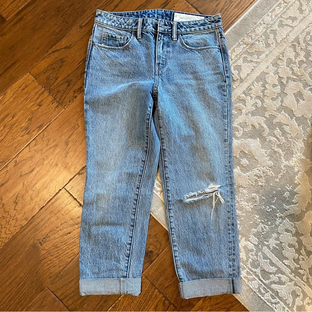 Treasure & bond grant boyfriend mid-rise ankle jeans size 26